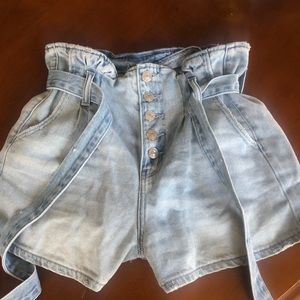 American Eagle Button Fly Paper Bag Mom Shorts